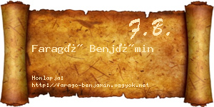 Faragó Benjámin névjegykártya