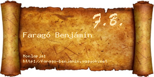Faragó Benjámin névjegykártya